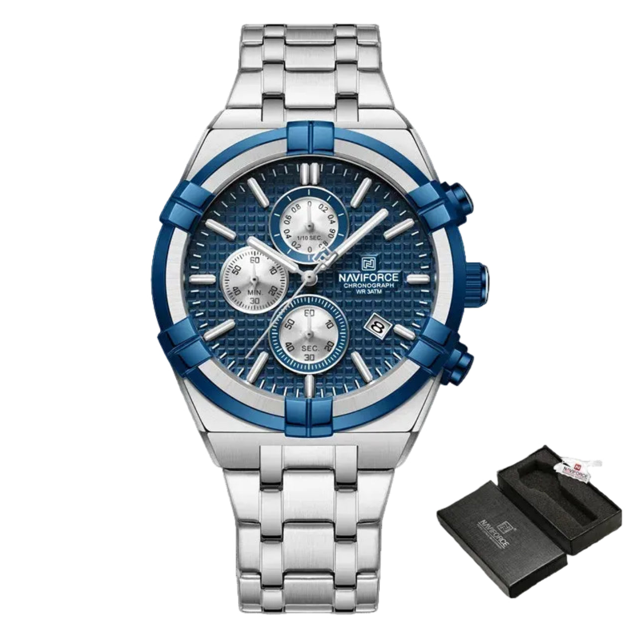 Relógio Masculino Naviforce NF8042 Quartzo Aço Inoxidável Luxo