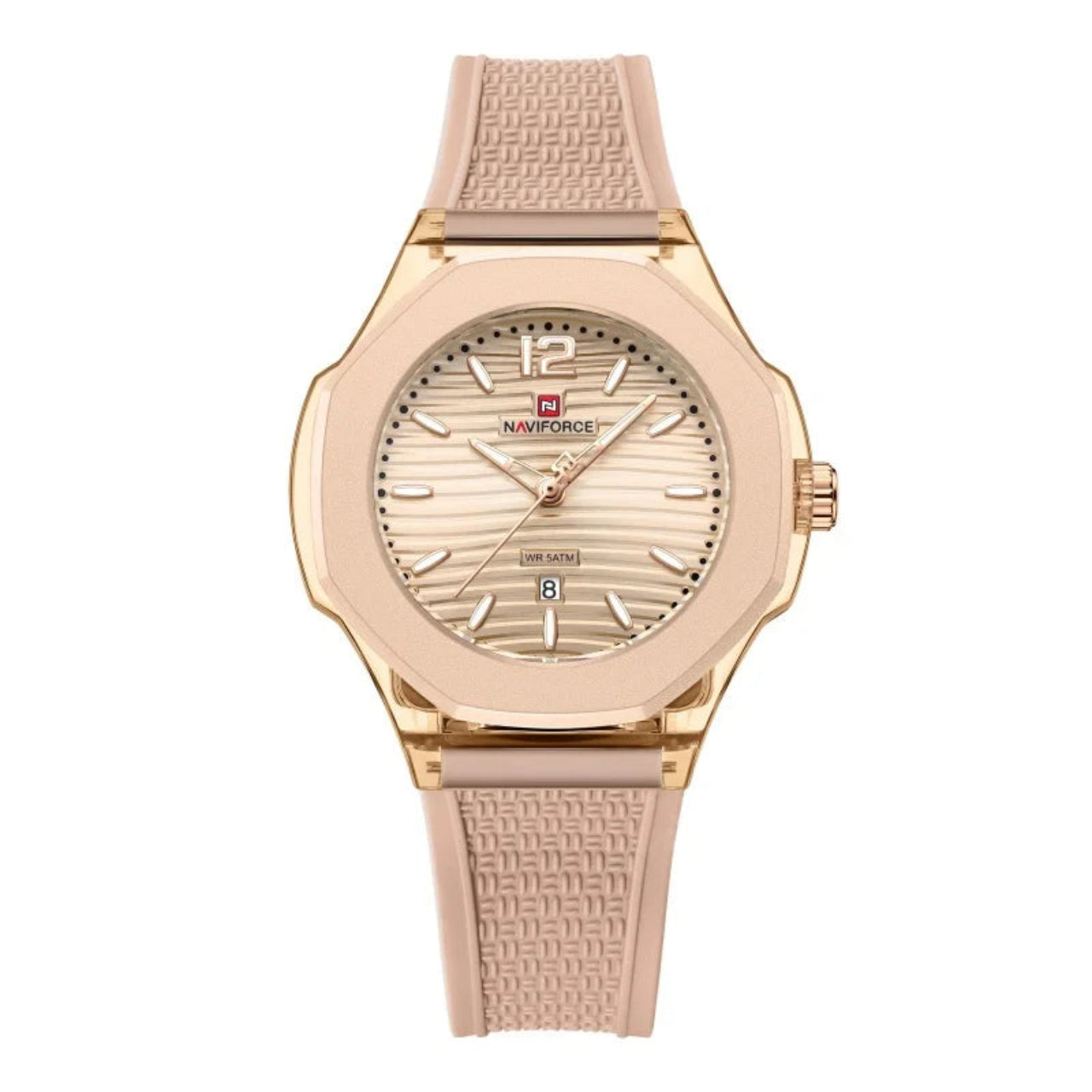 Relógio Feminino NAVIFORCE Quartzo Design Sleek com Pulseira de Silicone  Resiste 50m