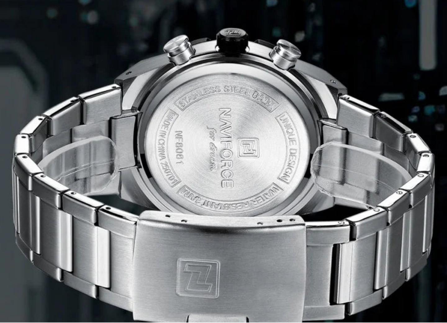 Relógio Masculino NAVIFORCE NF8081 Cronógrafo Quartz Aço 41 mm