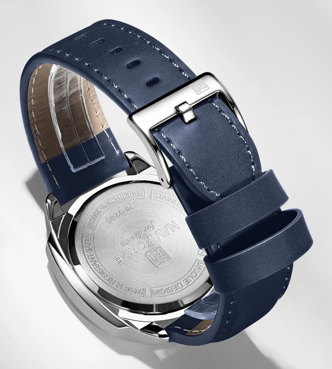 Relógio Masculino Naviforce NF9269 Quartzo Couro Legítimo Esportivo