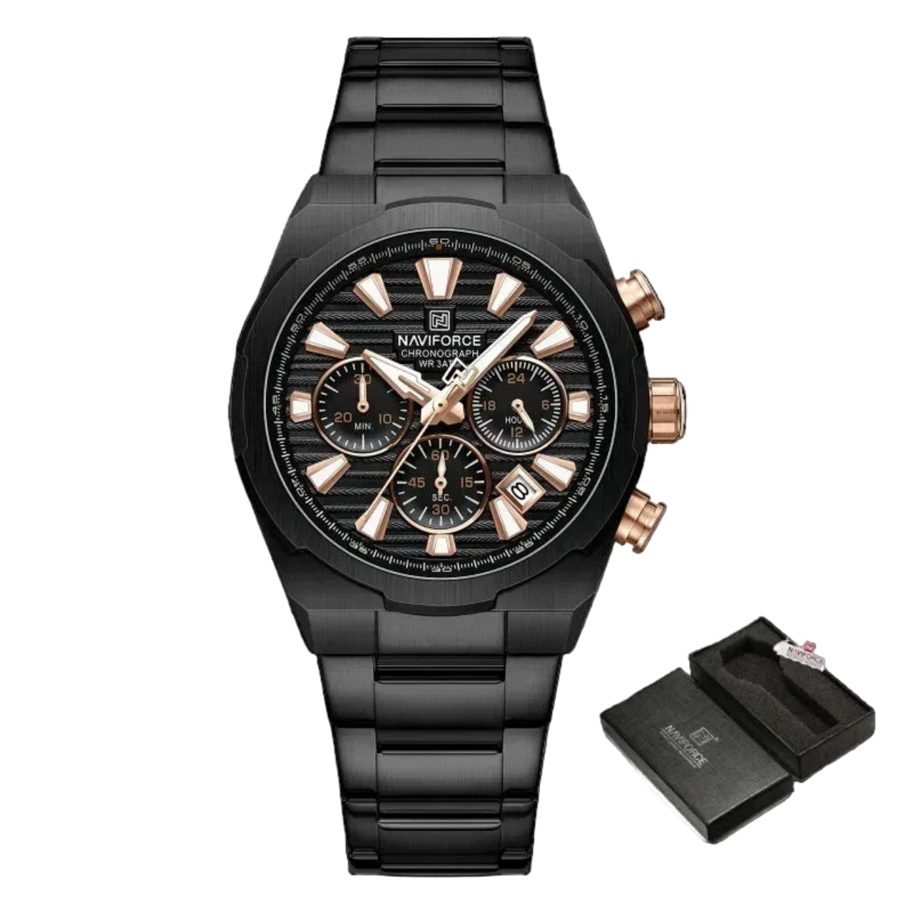 Relógio Masculino NAVIFORCE NF8081 Cronógrafo Quartz Aço 41 mm