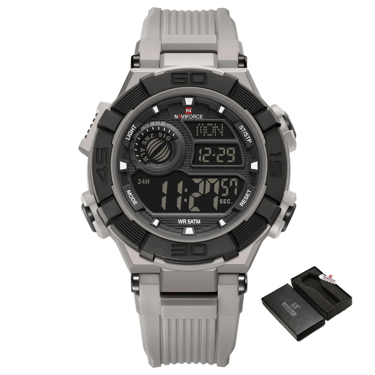 Relógio Masculino NAVIFORCE NF7105 Cronógrafo Quartz Silicone 42 mm