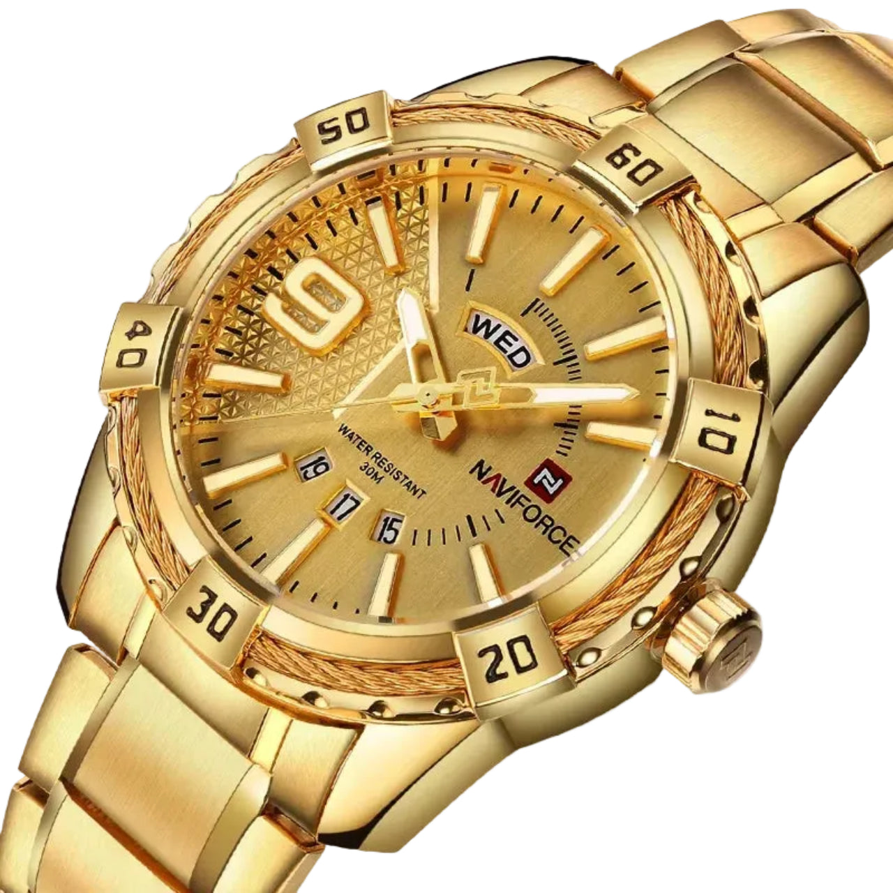 Relógio Masculino NAVIFORCE NF9117S Quartz Aço Inoxidável 46 mm