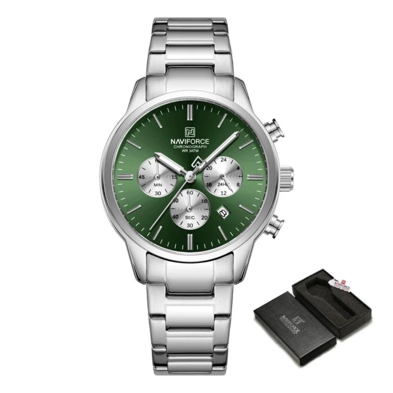 Relógio Masculino NAVIFORCE Cronógrafo Quartz Aço Inoxidável 42 mm
