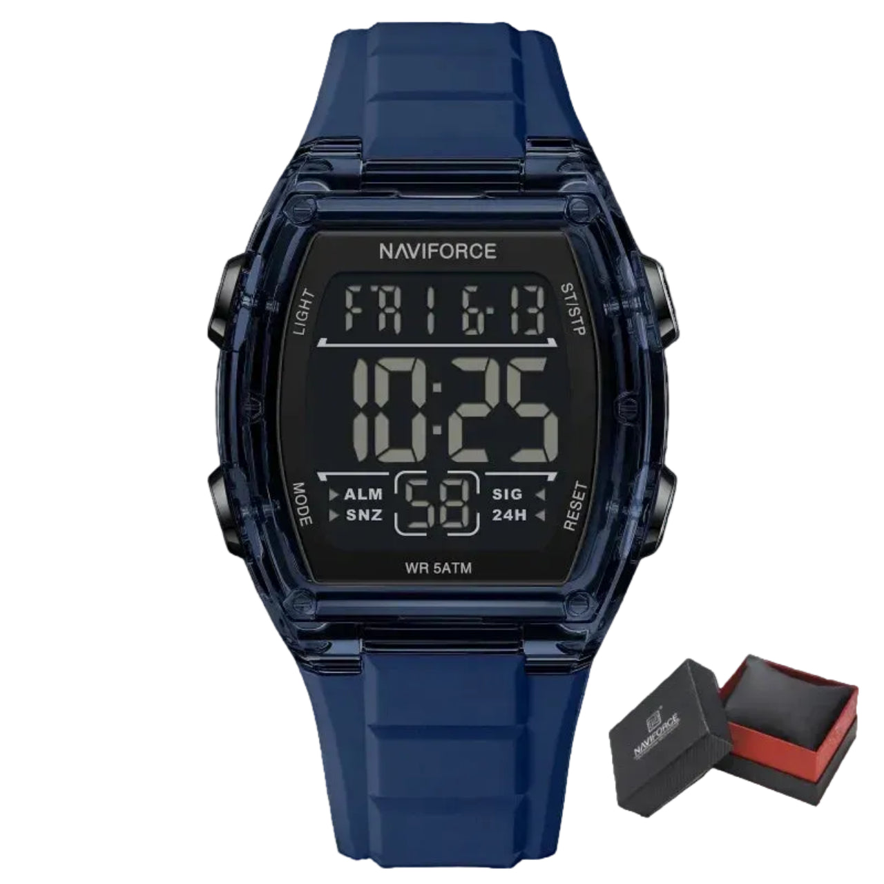 Relógio Digital Masculino NAVIFORCE NF6106 Esportivo 46 mm Silicone
