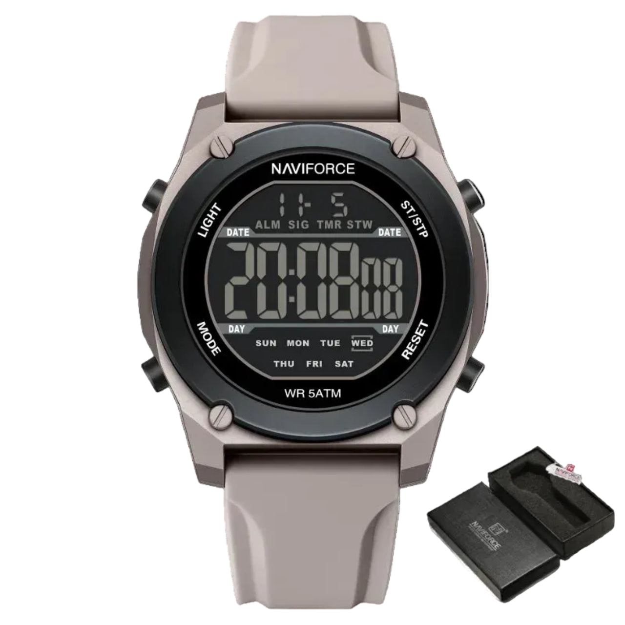 Relógio Masculino Naviforce NF7134 Digital Esportivo Silicone Luxo