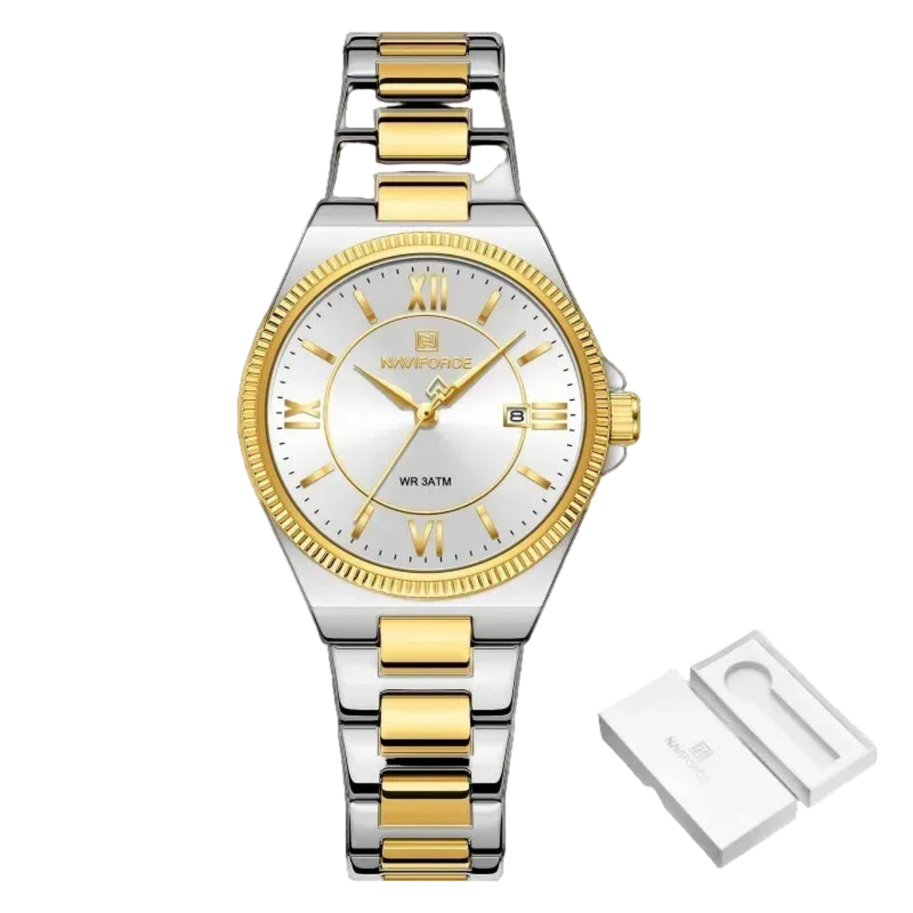Relógio Feminino NAVIFORCE NF5073 Quartz Aço Inoxidável 32 mm