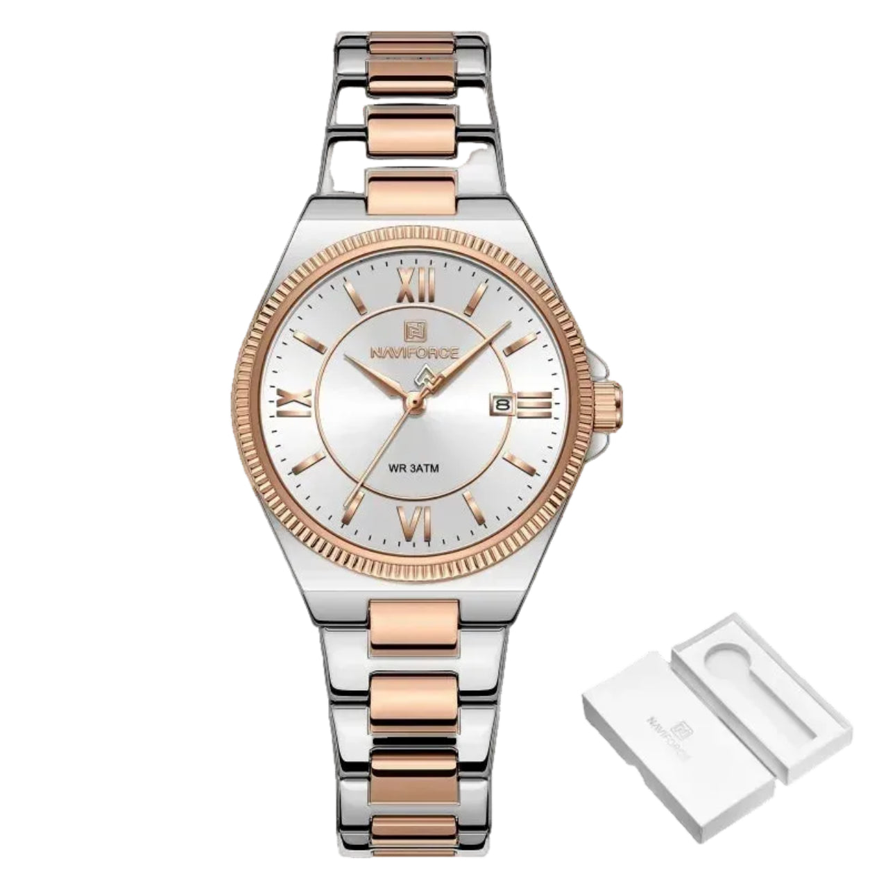 Relógio Feminino NAVIFORCE NF5073 Quartz Aço Inoxidável 32 mm