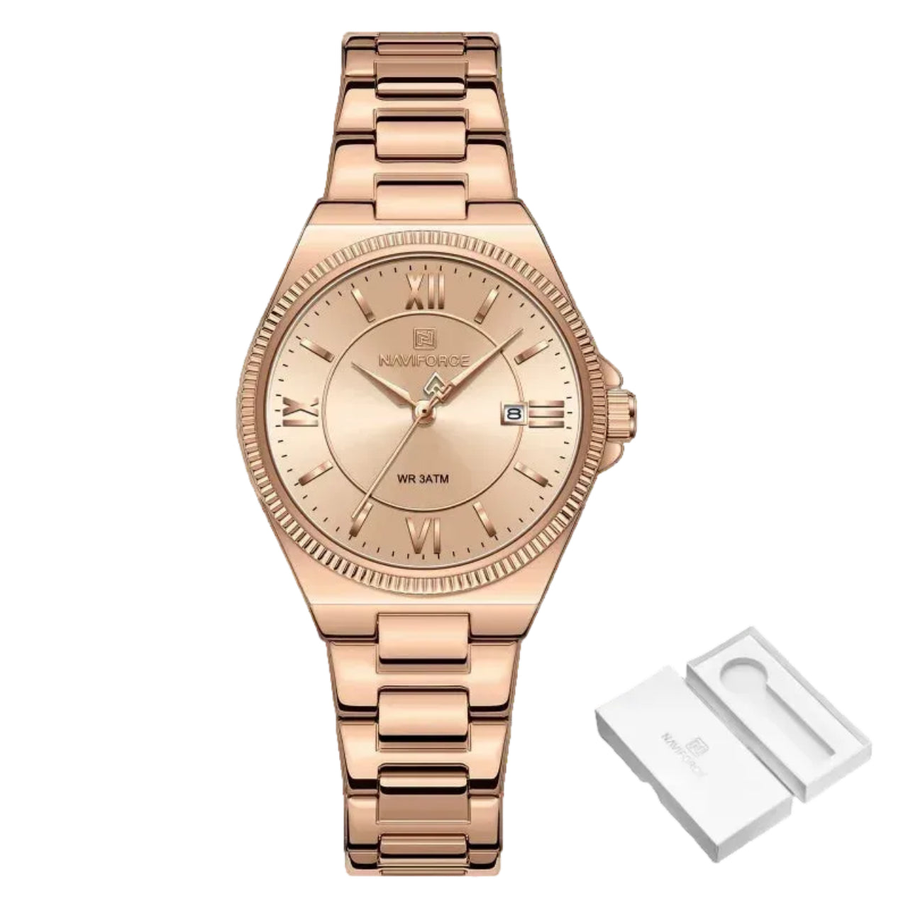 Relógio Feminino NAVIFORCE NF5073 Quartz Aço Inoxidável 32 mm