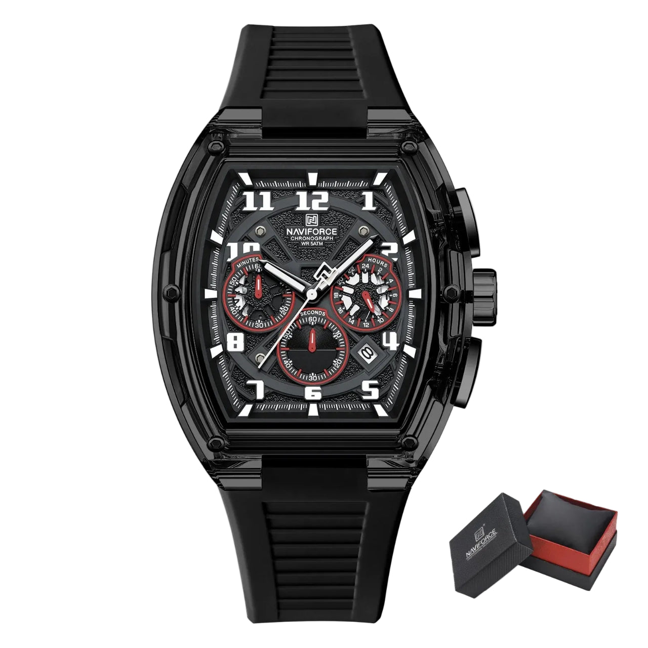 Relógio Masculino NAVIFORCE NF6118 Dual Display Esportivo 46 mm