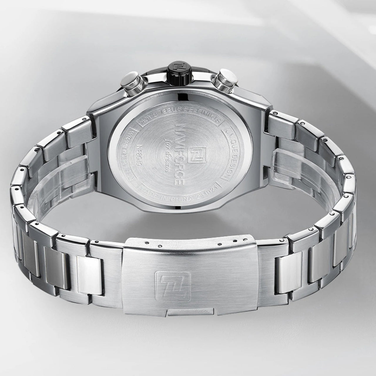Relógio Masculino Naviforce NF8049 Quartzo Cronógrafo Aço Inoxidável