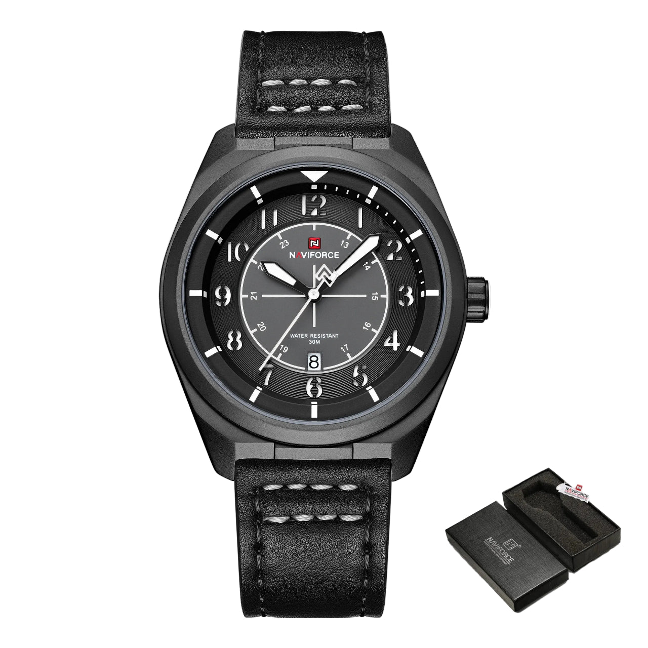 Relógio Masculino Naviforce NF9281L Quartzo Couro Legítimo Vintage