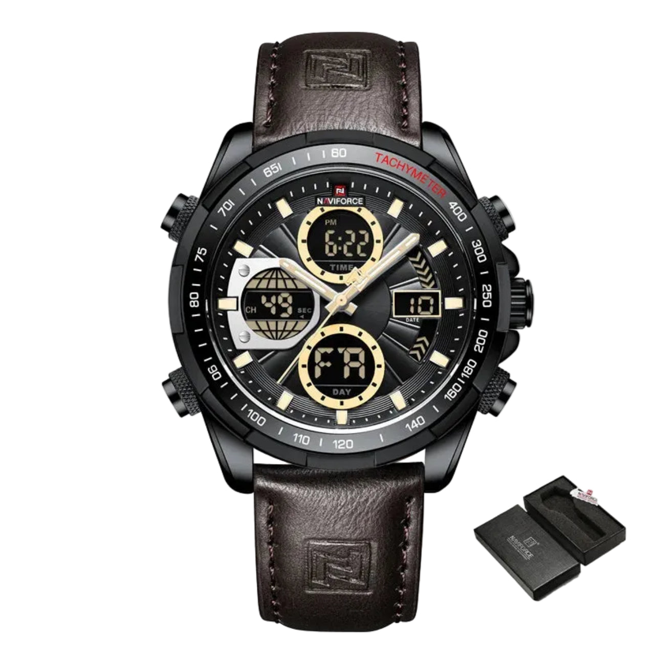 Relógio Masculino Naviforce NF9197L Dual Display Esportivo Luxo