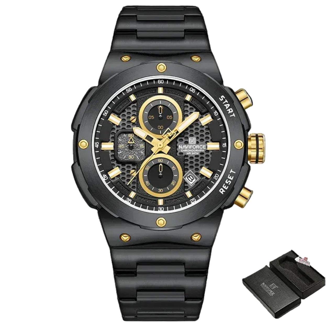 Relógio Masculino NAVIFORCE NF8072 Cronógrafo Quartz Aço 43 mm