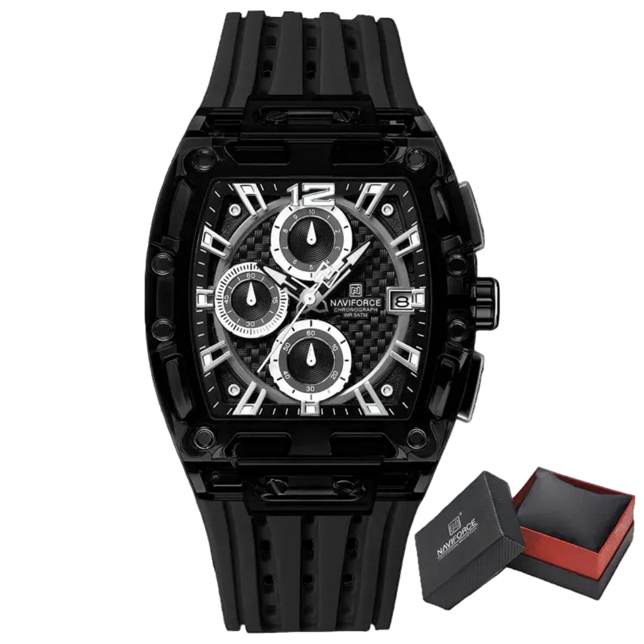Relógio Masculino NAVIFORCE NF7105 Cronógrafo Quartz Silicone 42 mm