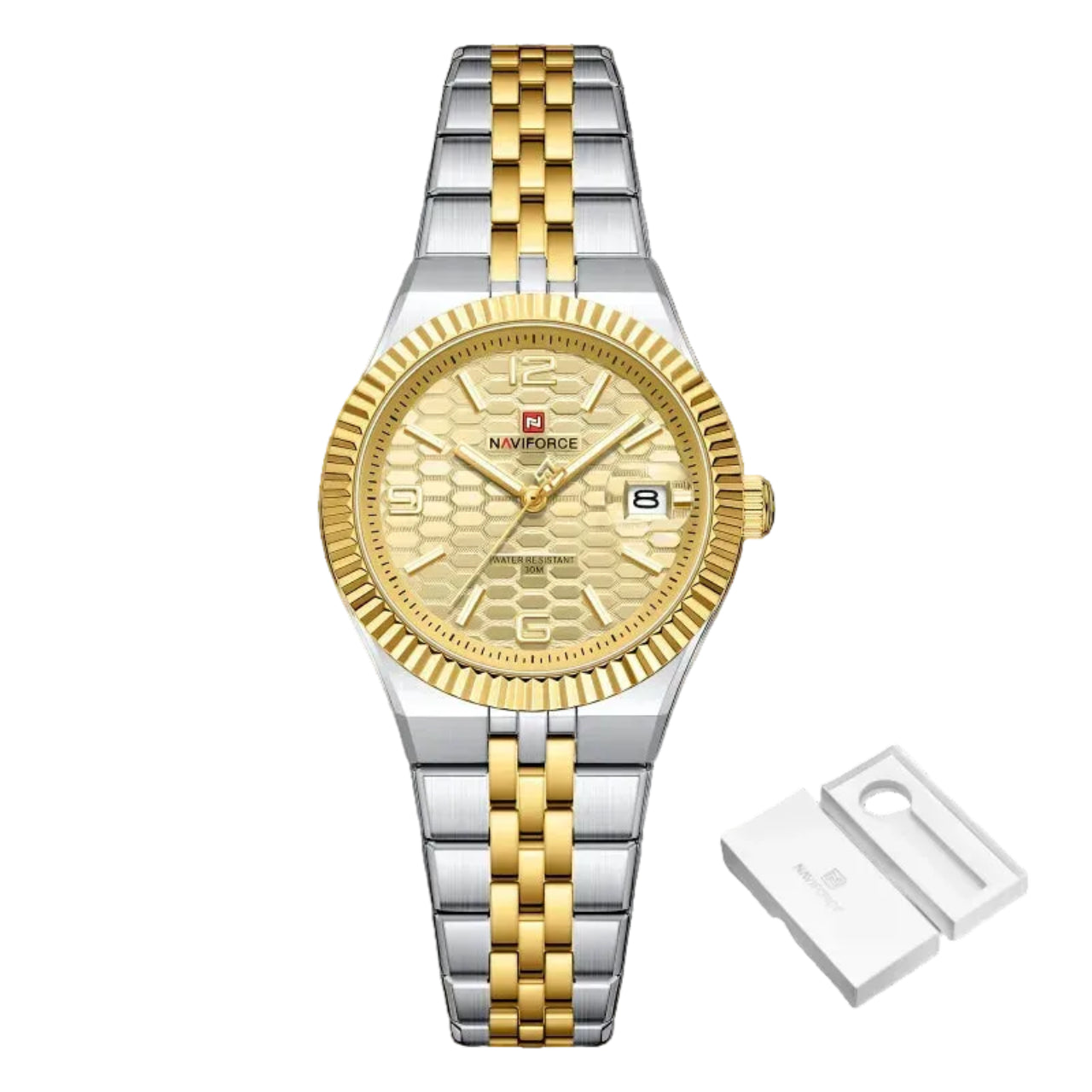 Relógio Feminino Naviforce NF5079 Quartzo Aço Inoxidável Romântico