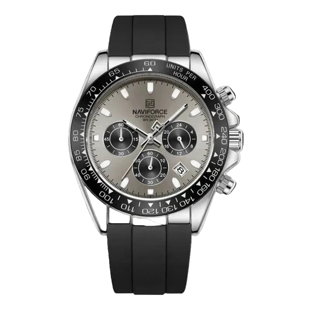 Relógio Masculino Naviforce NF8054 Quartzo Cronógrafo Silicone Luxo