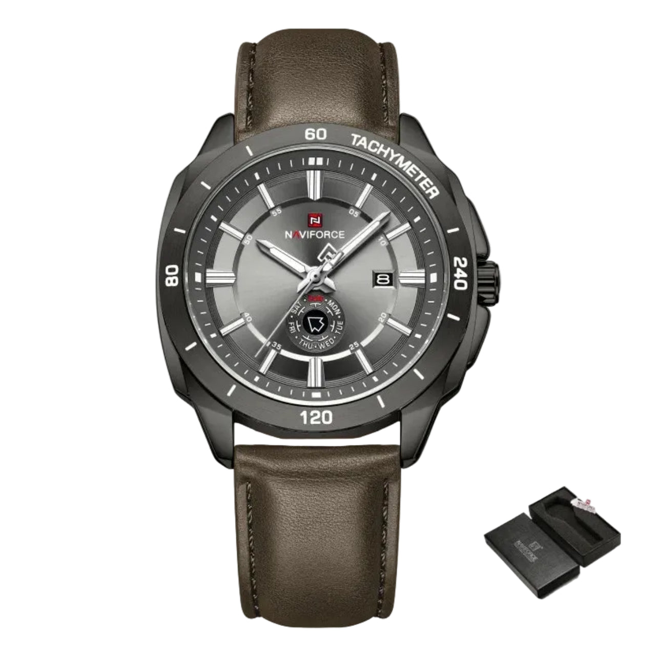 Relógio Masculino Naviforce NF9269 Quartzo Couro Legítimo Esportivo