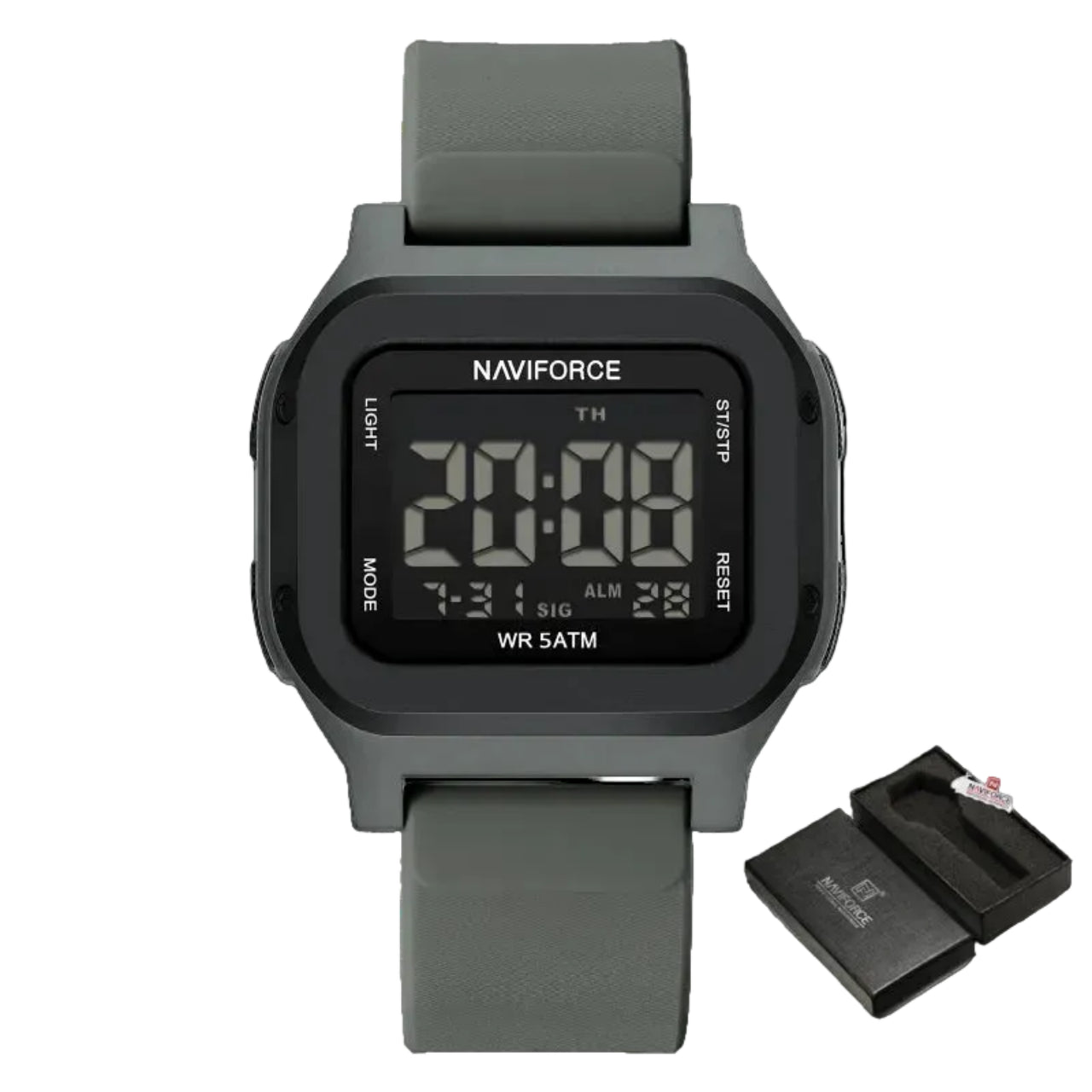 Relógio Masculino Naviforce NF7137 Dual Display Retangular Esportivo