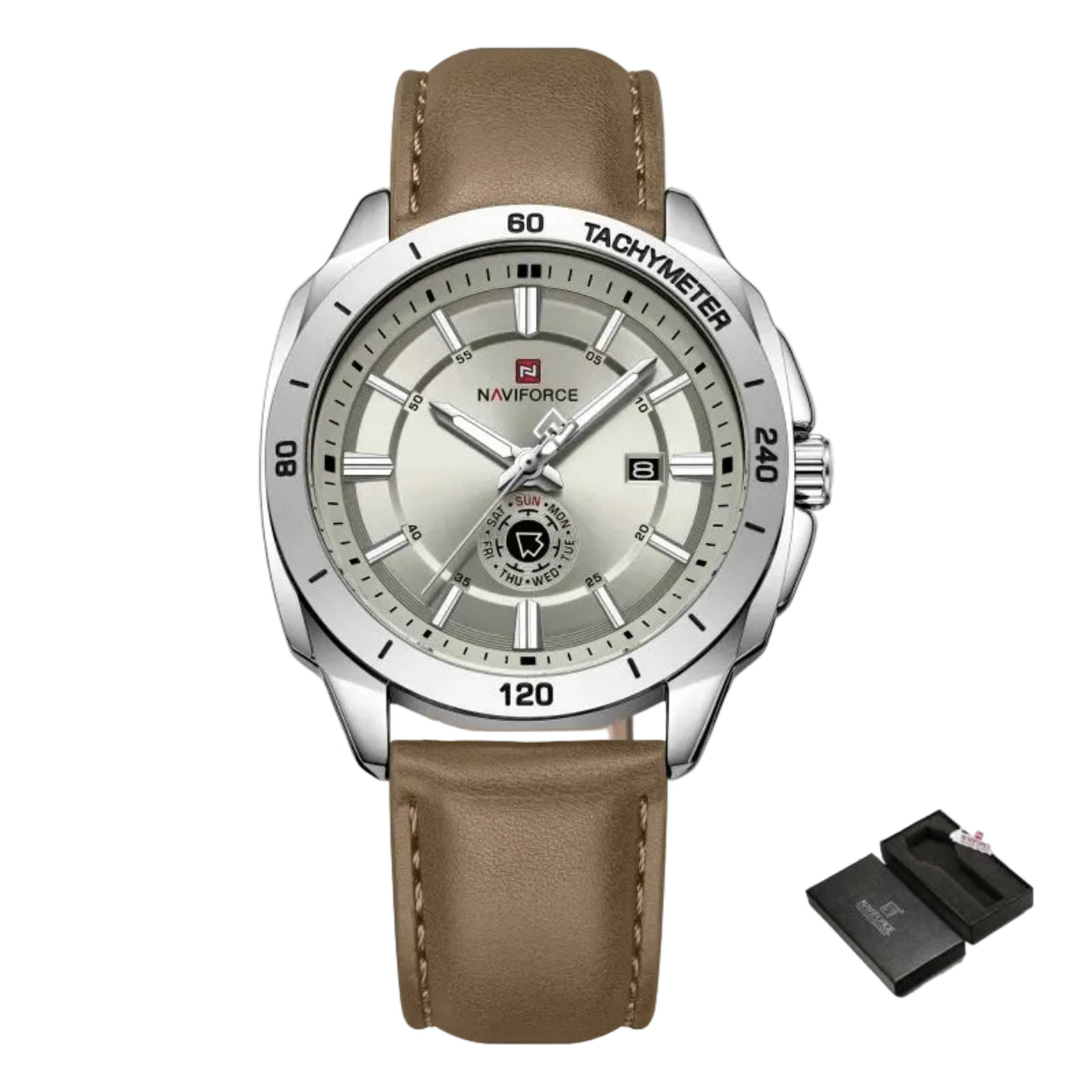 Relógio Masculino Naviforce NF9269 Quartzo Couro Legítimo Esportivo