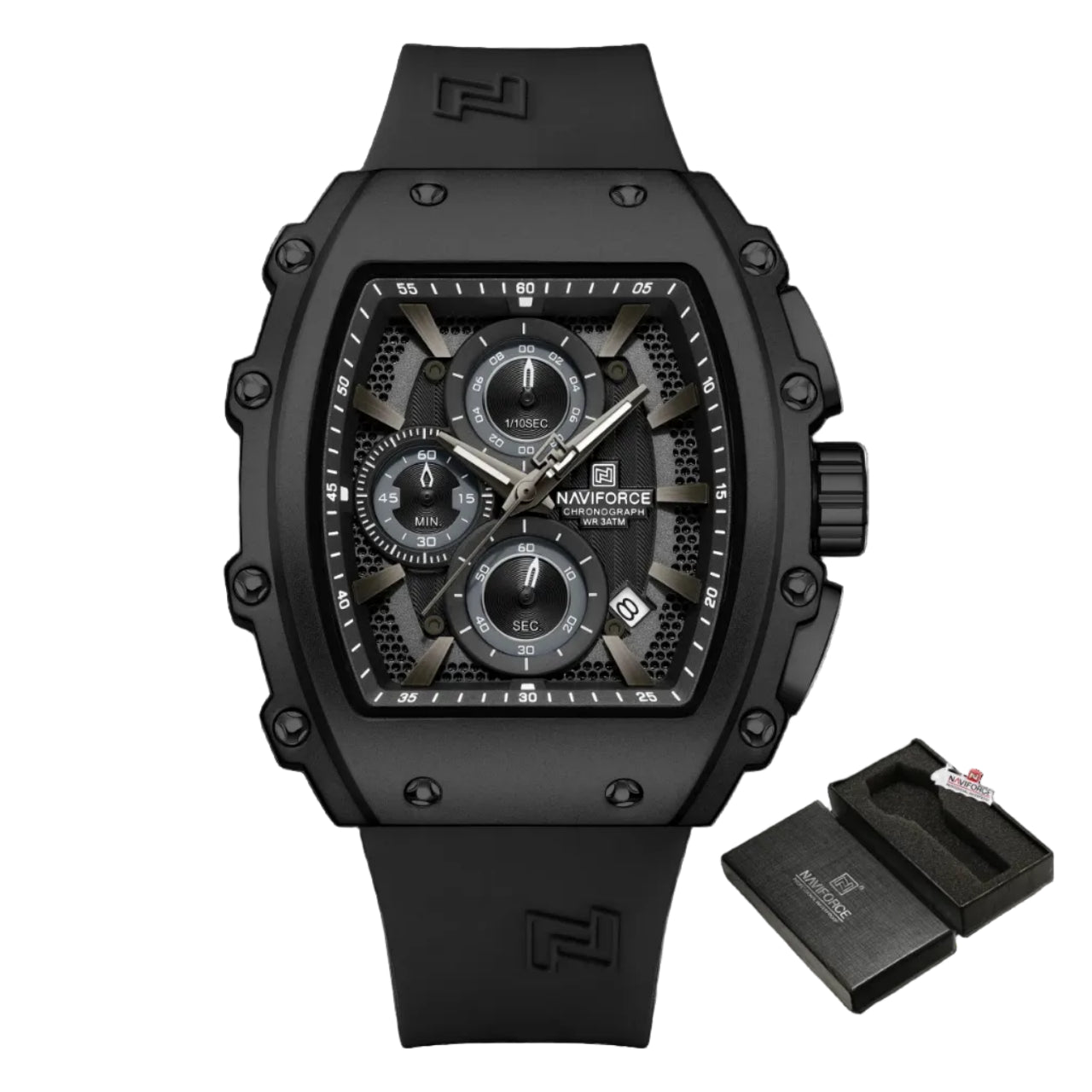 Relógio Masculino NAVIFORCE NF8070 Cronógrafo Quartz 43 mm Silicone
