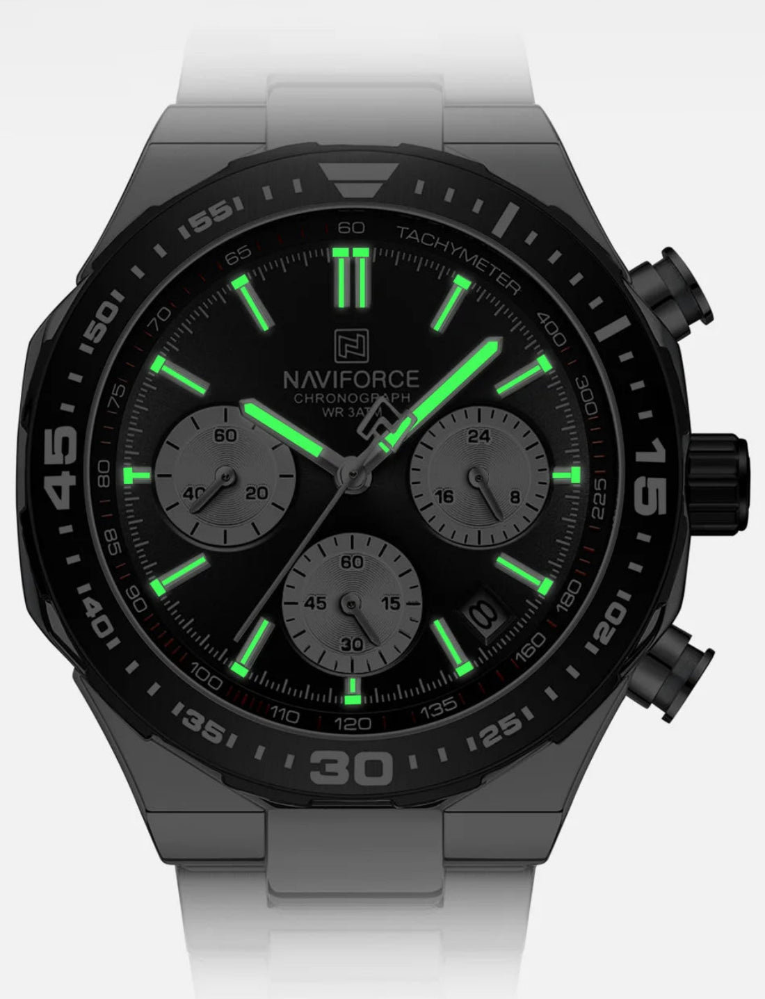 Relógio Masculino Naviforce NF8049 Quartzo Cronógrafo Aço Inoxidável