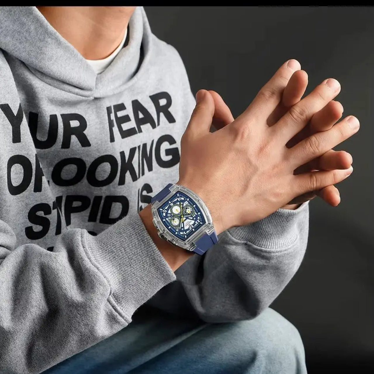 Relógio Masculino NAVIFORCE NF6118 Dual Display Esportivo 46 mm