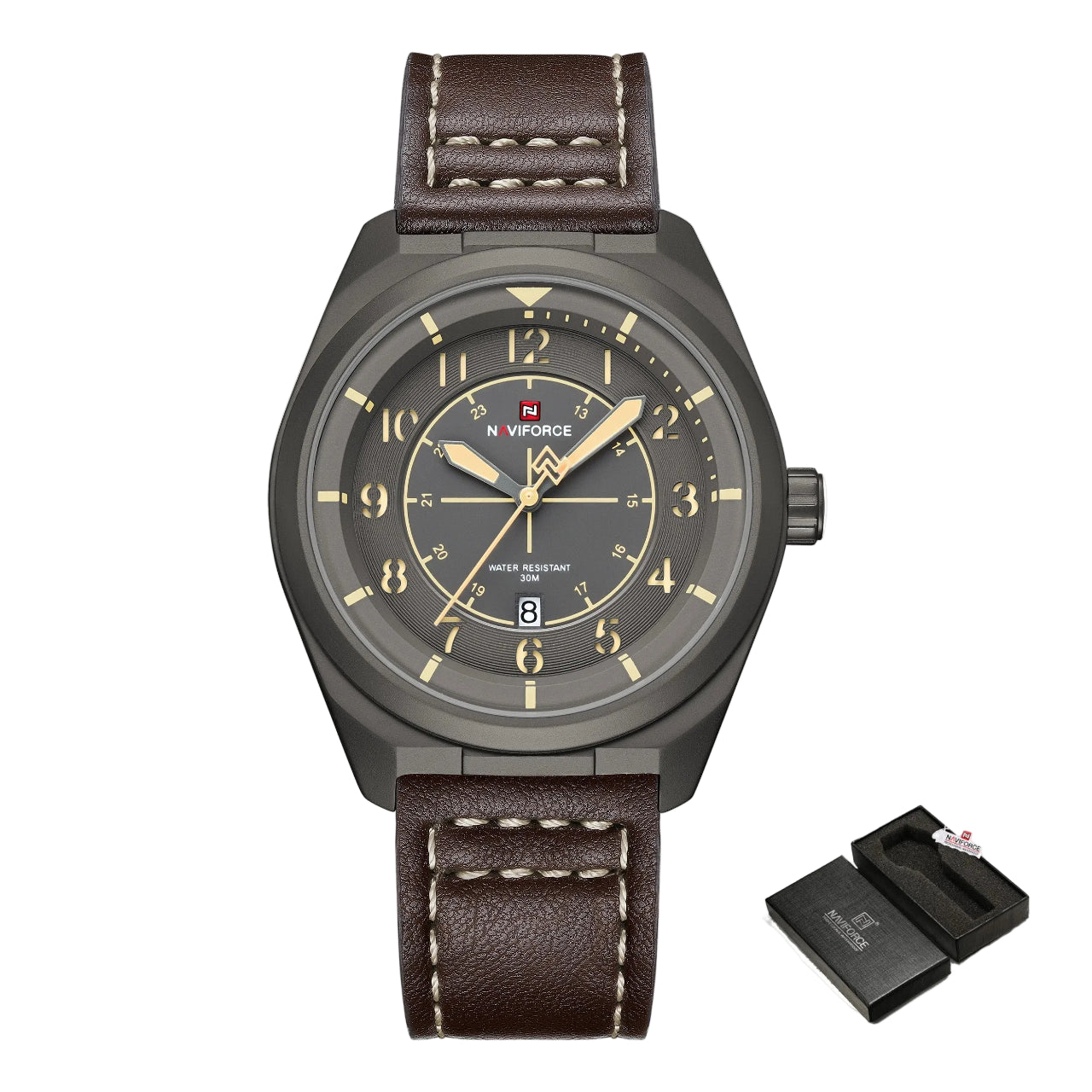 Relógio Masculino Naviforce NF9281L Quartzo Couro Legítimo Luxo