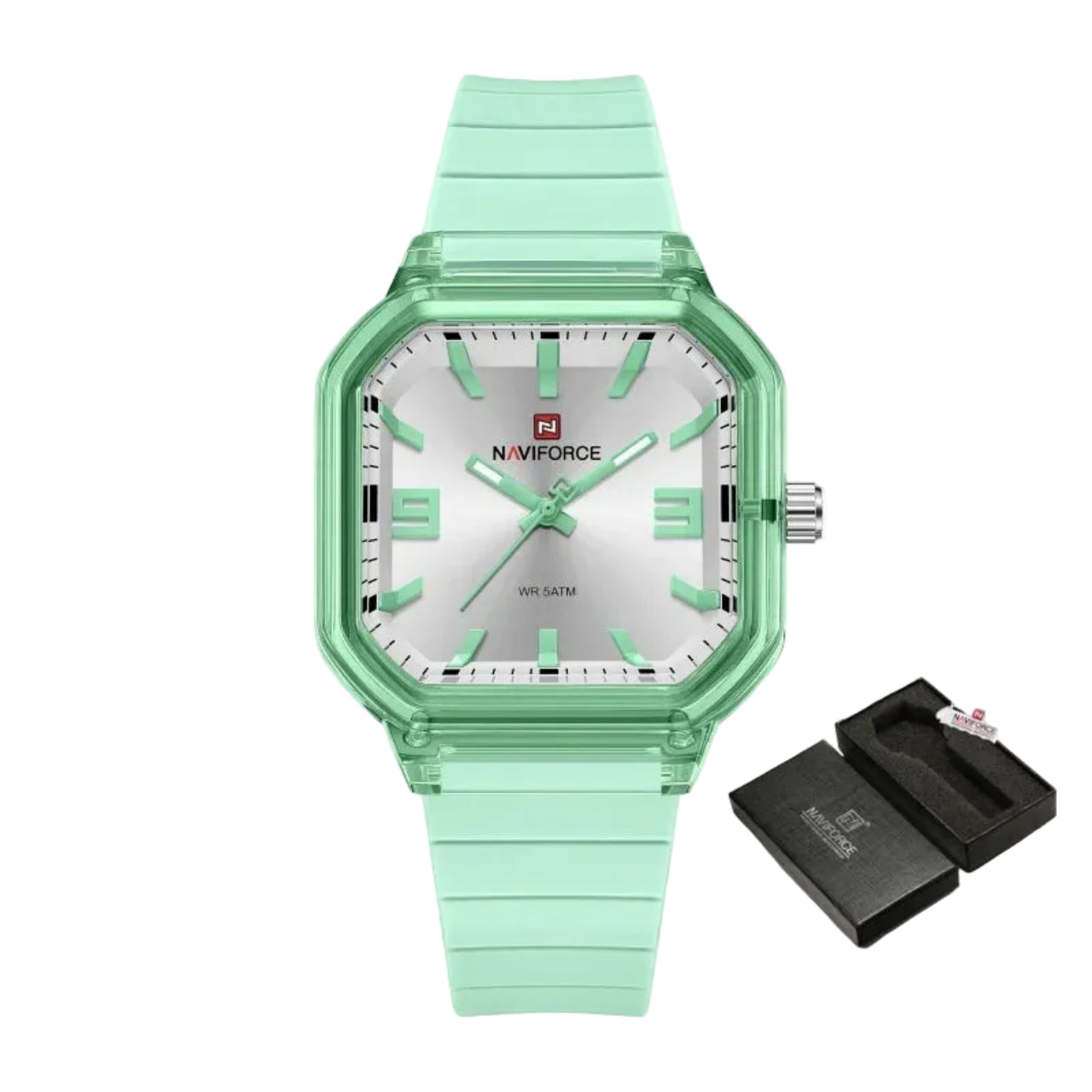 Relógio Feminino NAVIFORCE NF6108 Quartz Silicone 38 mm