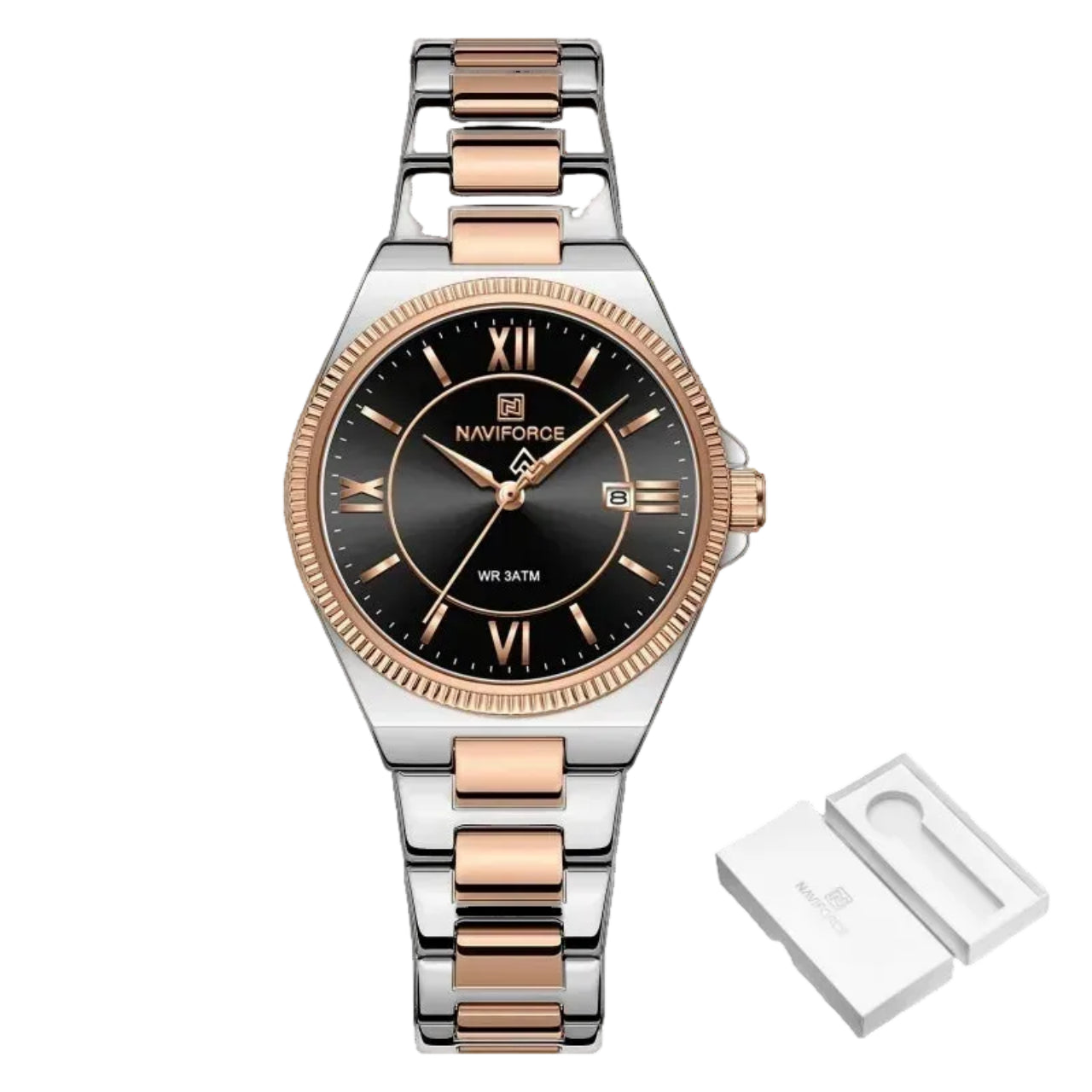 Relógio Feminino NAVIFORCE NF5073 Quartz Aço Inoxidável 32 mm