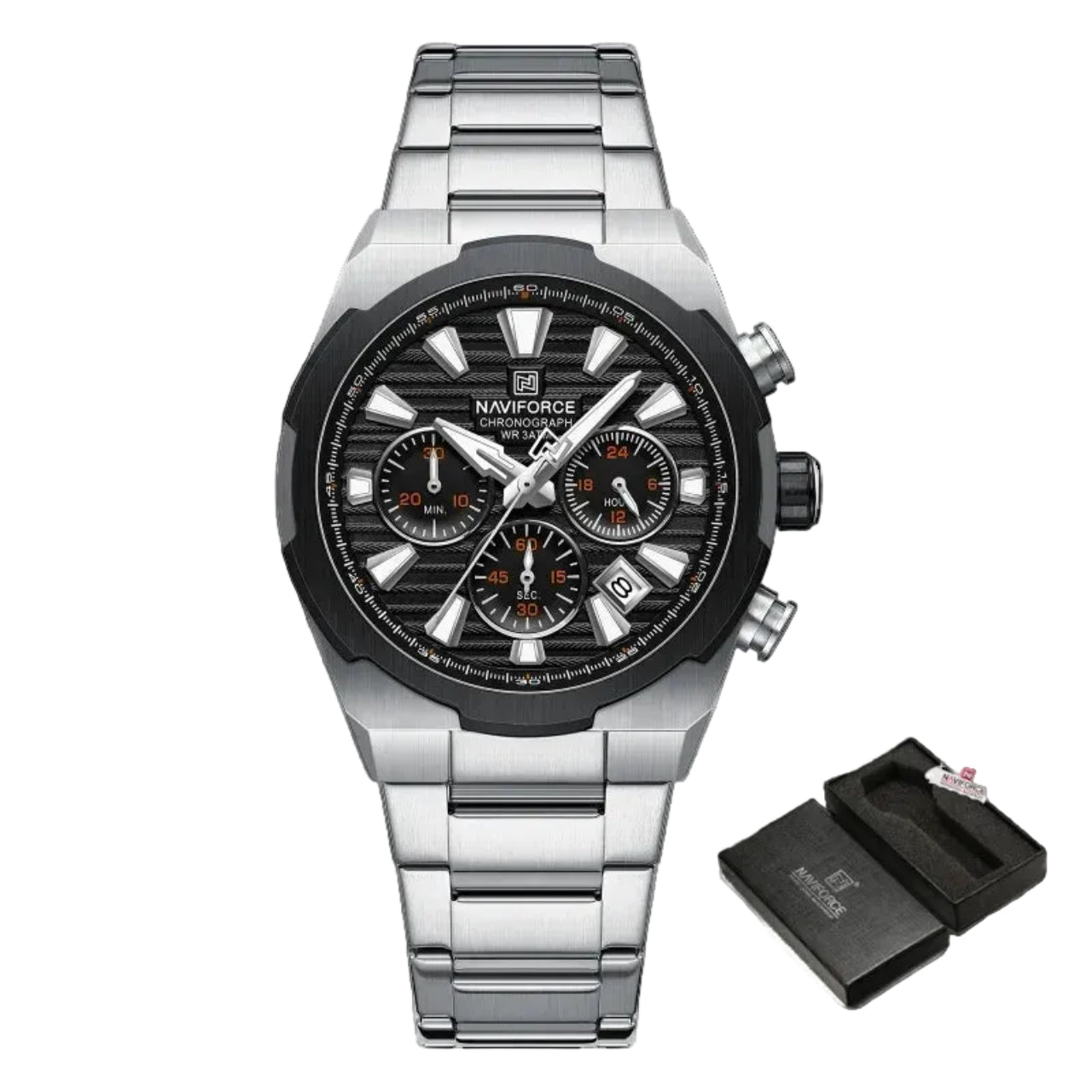 Relógio Masculino NAVIFORCE NF8081 Cronógrafo Quartz Aço 41 mm