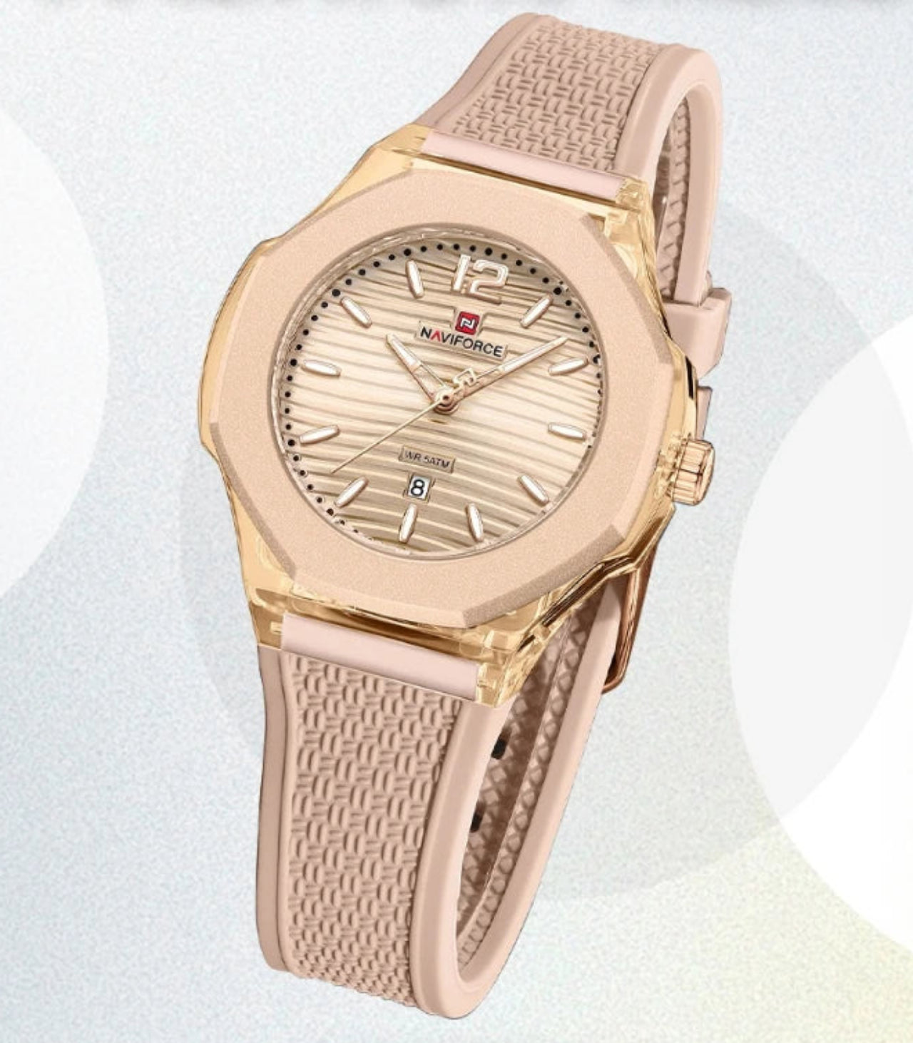 Relógio Feminino NAVIFORCE Quartzo Design Sleek com Pulseira de Silicone  Resiste 50m