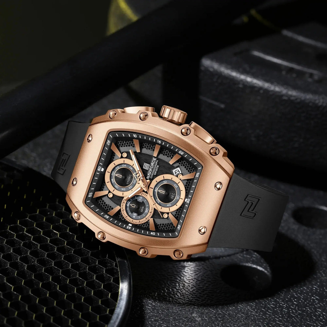 Relógio Masculino NAVIFORCE NF8070 Cronógrafo Quartz 43 mm Silicone
