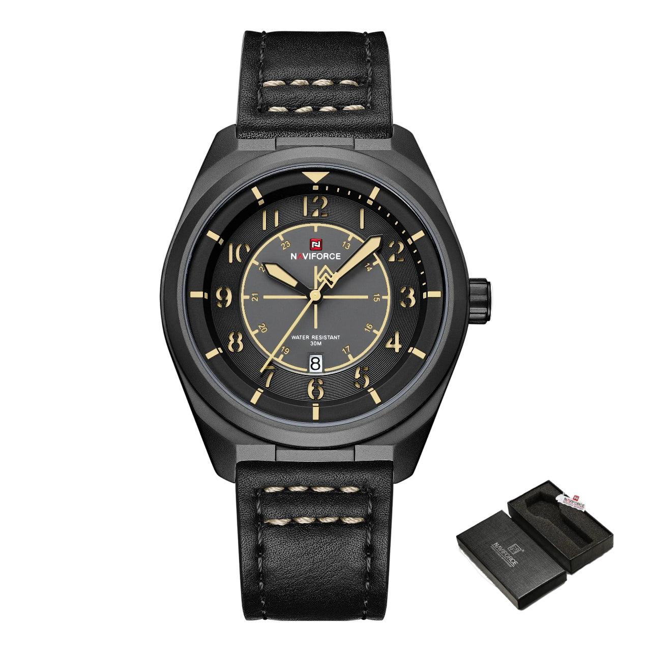Relógio Masculino Naviforce NF9281L Quartzo Couro Legítimo Luxo