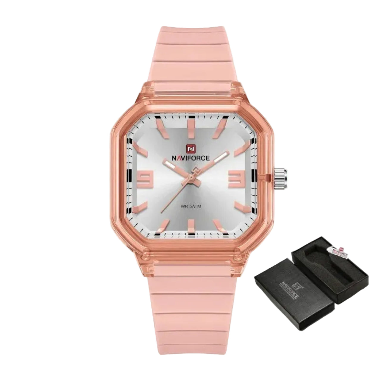 Relógio Feminino NAVIFORCE NF6108 Quartz Silicone 38 mm
