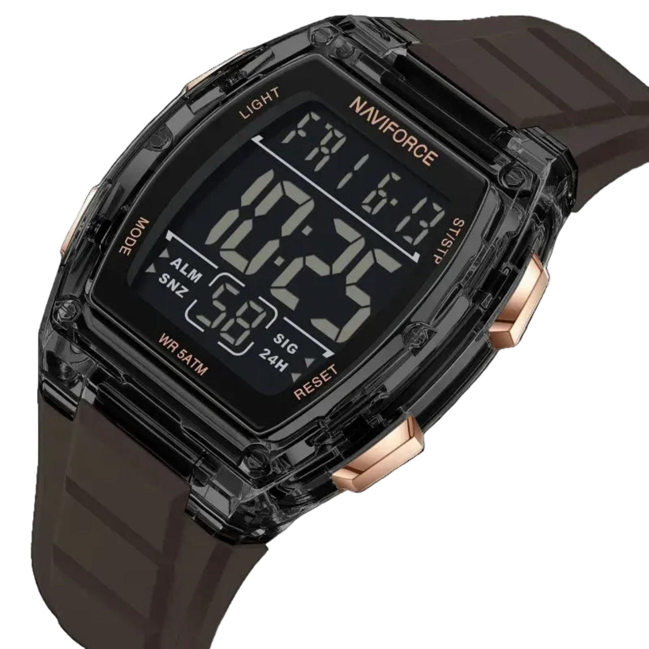 Relógio Digital Masculino NAVIFORCE NF6106 Esportivo 46 mm Silicone