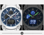 Relógio Masculino Naviforce NF9278 Dual Display Aço Inoxidável Luxo