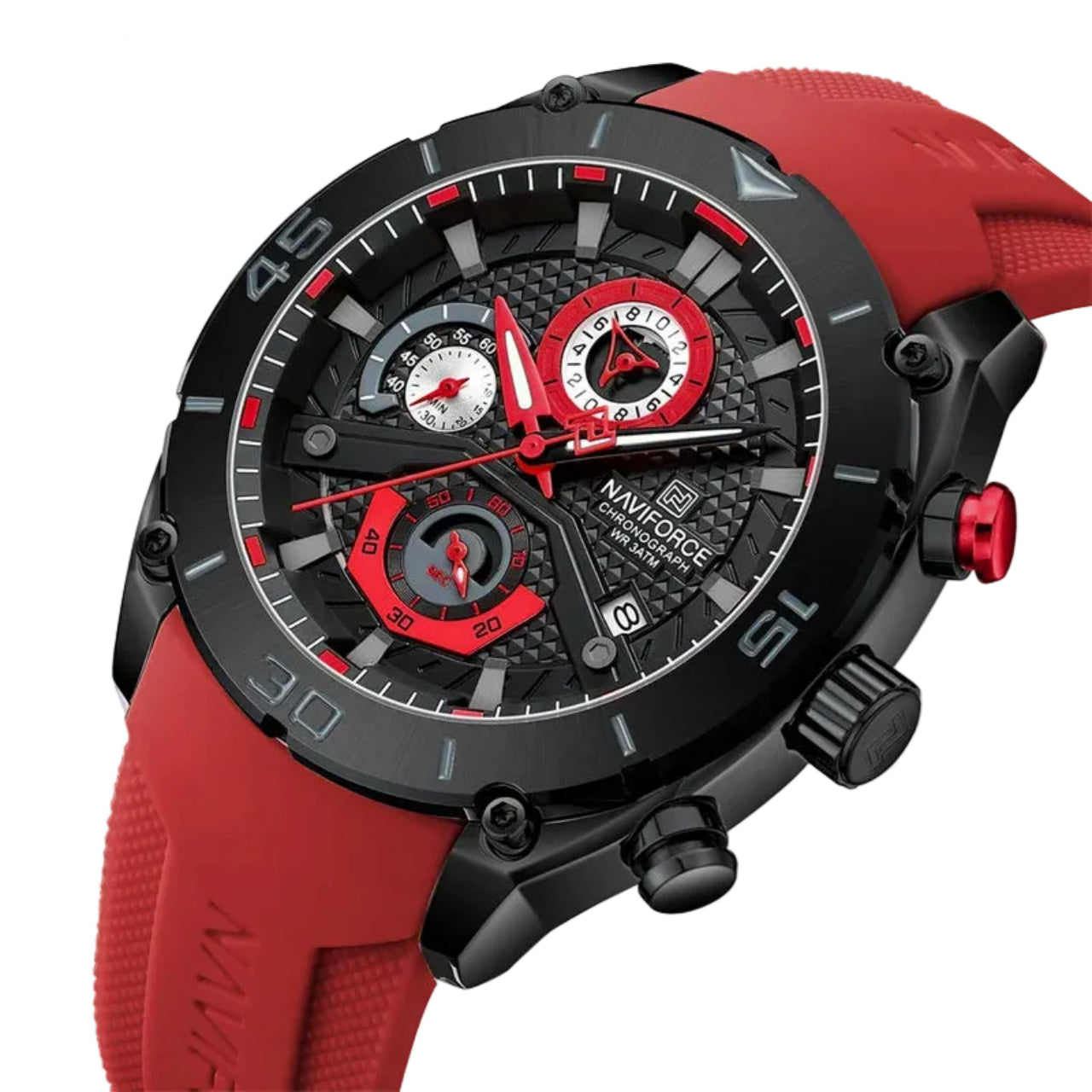 Relógio Masculino Naviforce NF8038 Quartzo Cronógrafo Silicone Luxo
