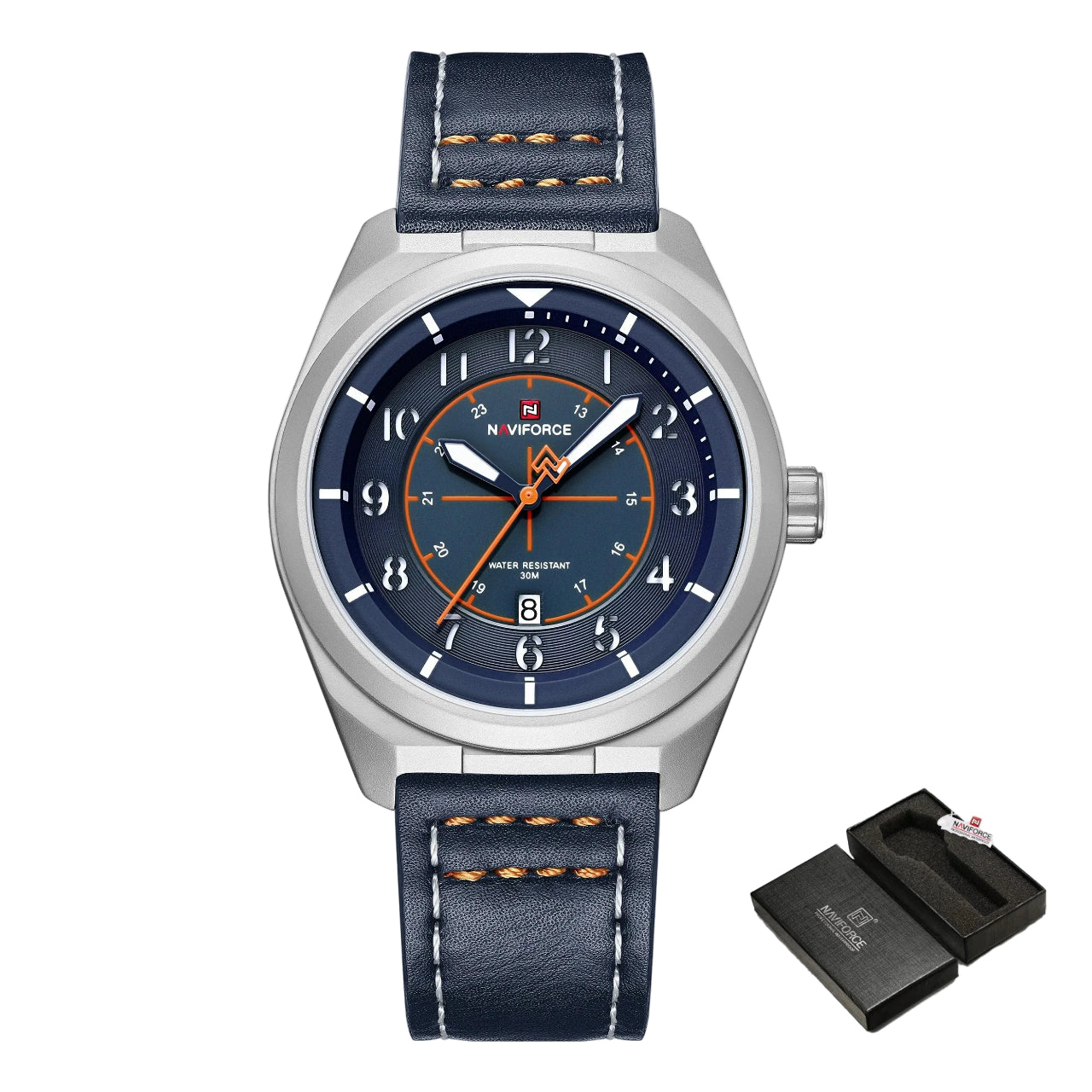 Relógio Masculino Naviforce NF9281L Quartzo Couro Legítimo Vintage