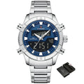 Relógio Masculino Naviforce NF9259 Dual Display Aço Inoxidável Sport