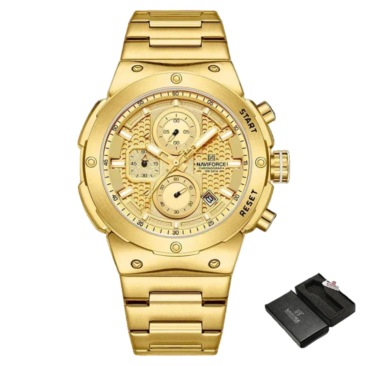Relógio Masculino NAVIFORCE NF8072 Cronógrafo Quartz Aço 43 mm