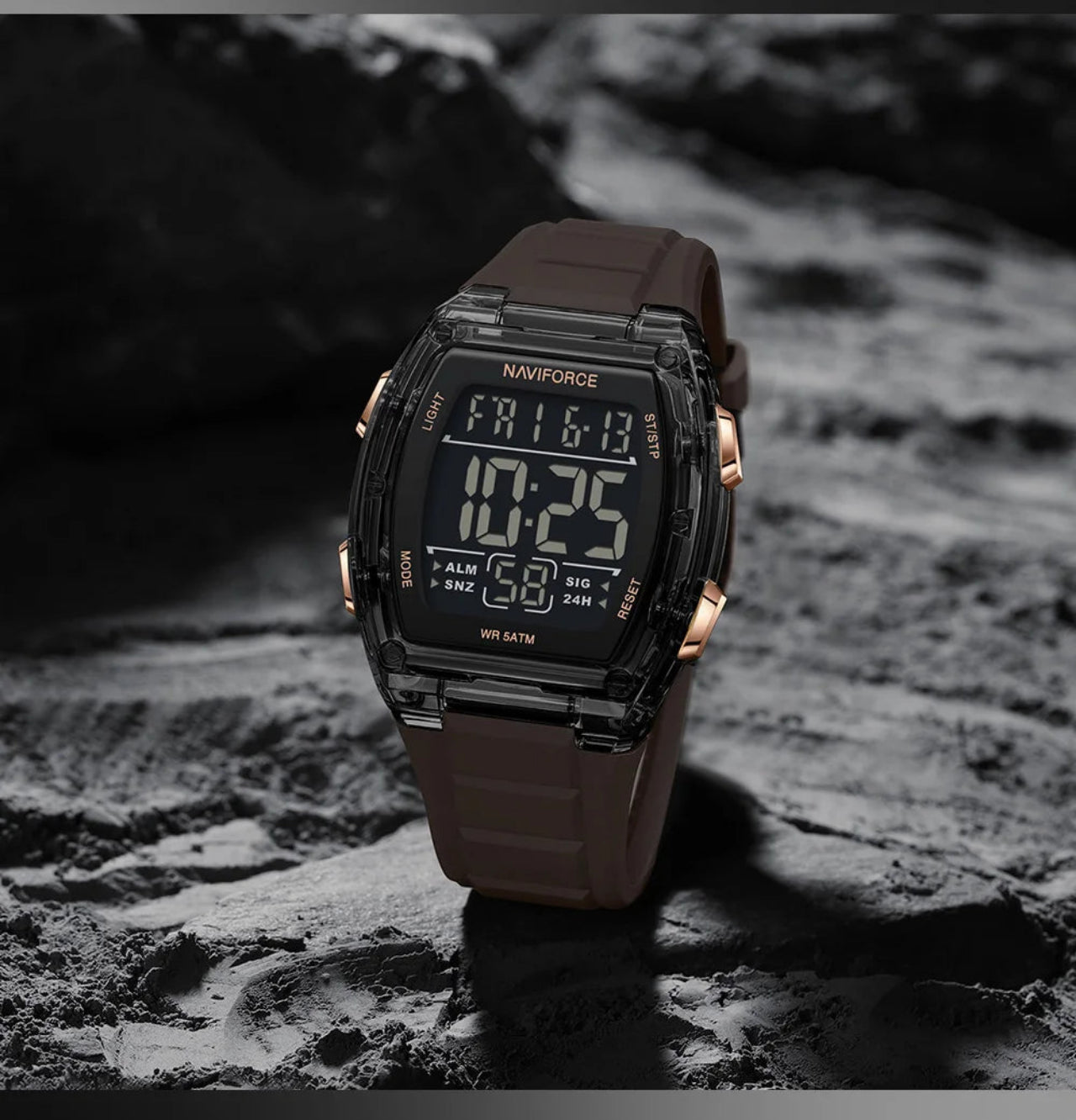 Relógio Digital Masculino NAVIFORCE NF6106 Esportivo 46 mm Silicone