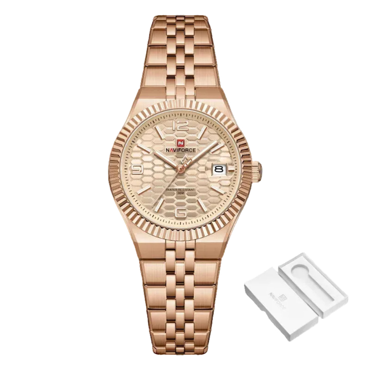 Relógio Feminino Naviforce NF5079 Quartzo Aço Inoxidável Romântico