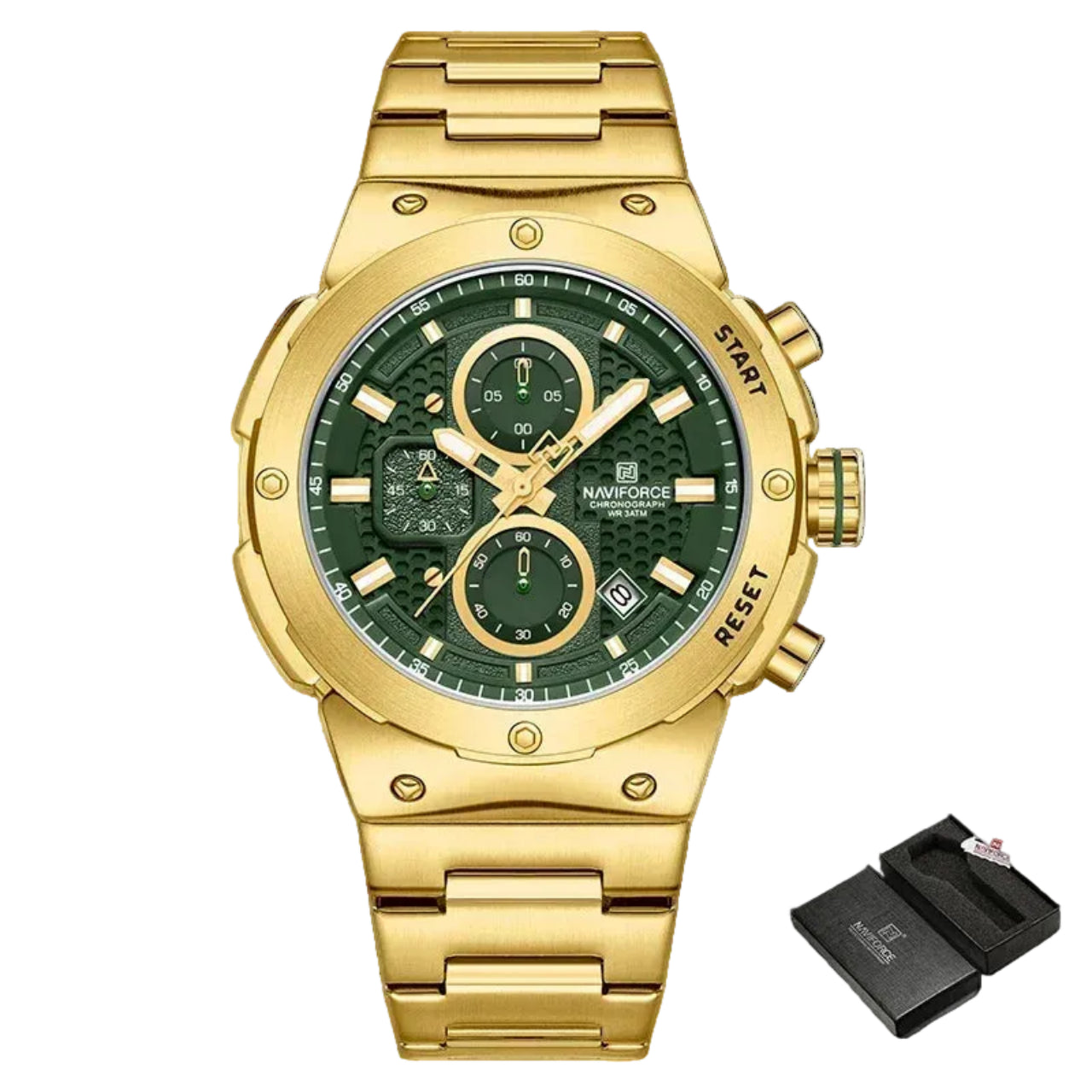 Relógio Masculino NAVIFORCE NF8072 Cronógrafo Quartz Aço 43 mm