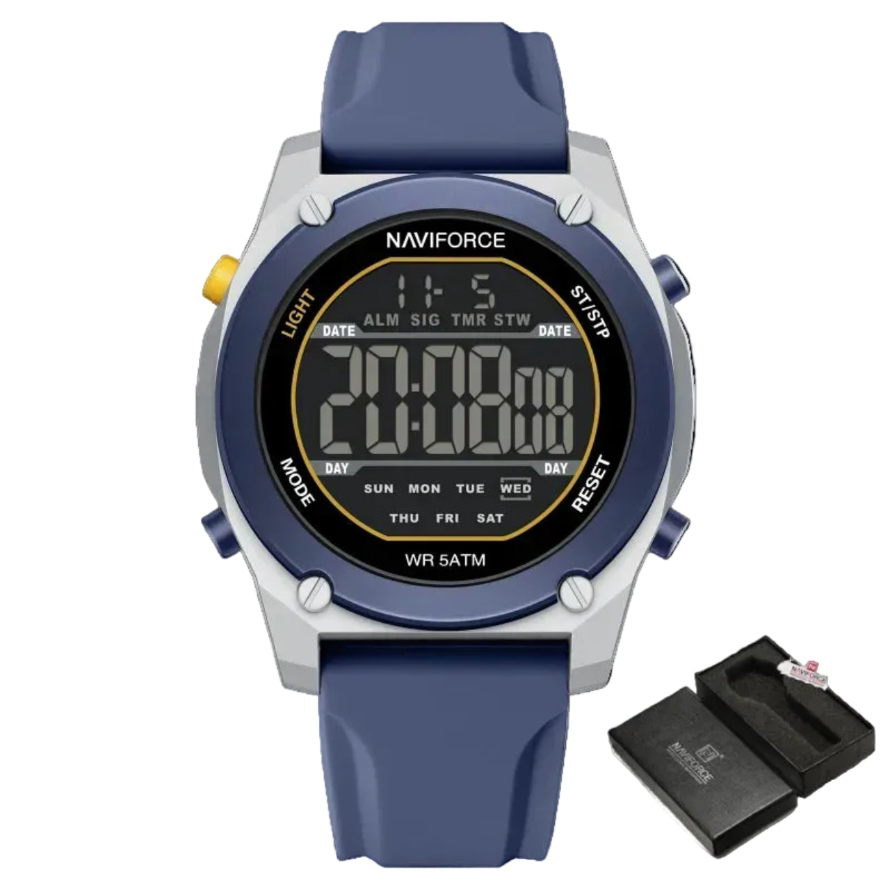Relógio Masculino Naviforce NF7134 Digital Esportivo Silicone Luxo