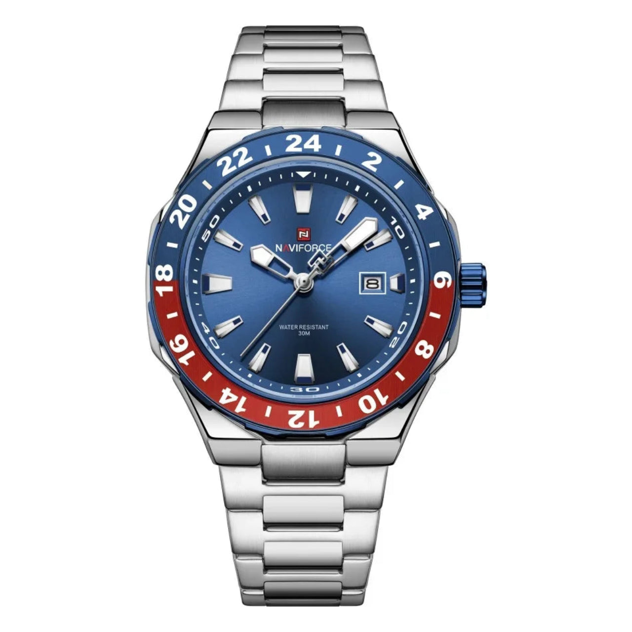 Relógio Masculino Naviforce Esportivo de Luxo em Aço Inoxidável
