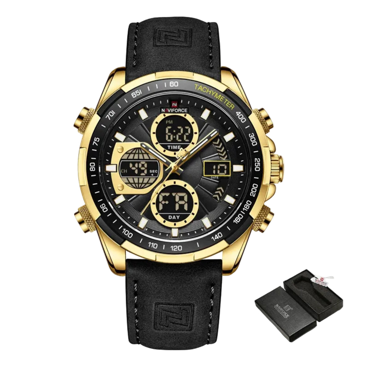 Relógio Masculino Naviforce NF9197L Dual Display Esportivo Luxo