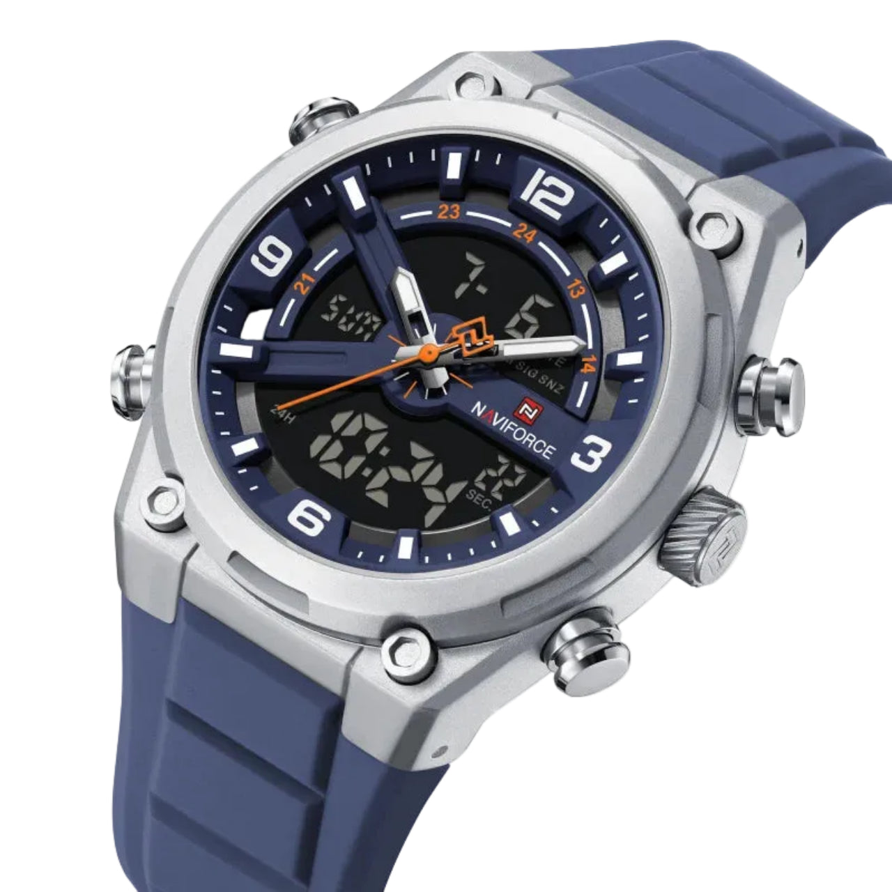 Relógio Masculino Naviforce NF9265 Dual Display Esportivo Silicone