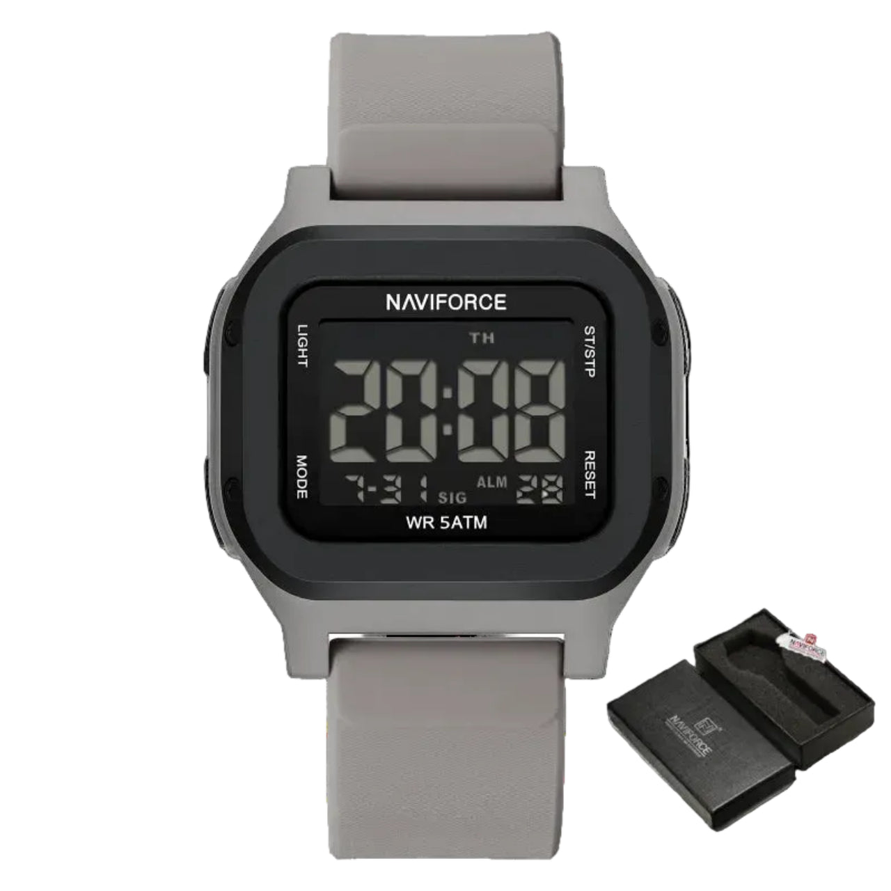 Relógio Masculino Naviforce NF7137 Dual Display Retangular Esportivo