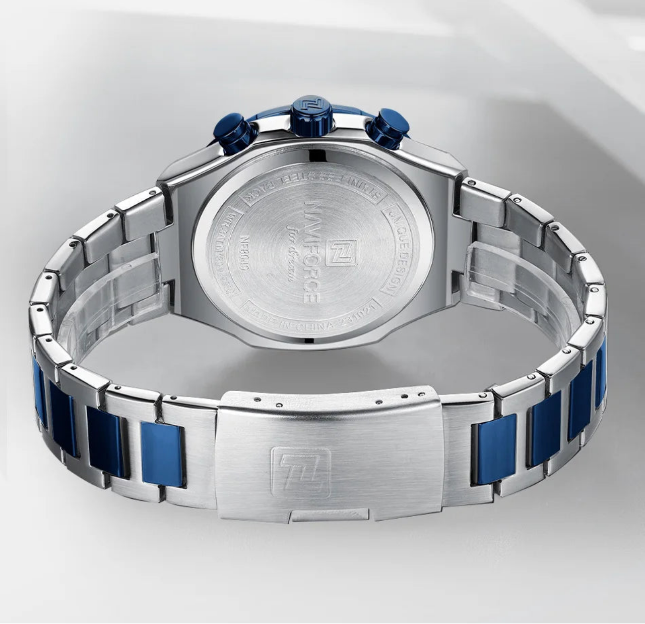 Relógio Masculino NAVIFORCE Cronógrafo Quartz Aço Inoxidável 42 mm